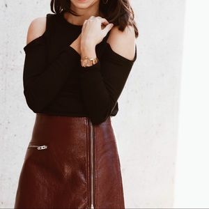 patent leather mini skirt